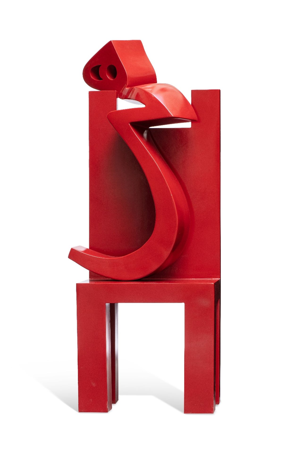 Parviz TANAVOLI (Téhéran, 1937)Heech on a Chair, 2008Fibre de verre teintée, sculpture signée et