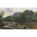 FREDERICK WILLIAM HULME (1816-1884). 'On a Welsh River', signed and dated 'F.W. Hulme, 1877', oil on