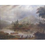 JOSEPH MURRAY INCE (1806-1859). Tintern Abbey from the Ferry, signed and dated 'J.M. Ince 1844',(