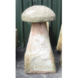 An antique sandstone Staddle Stone 3ft 4in H x 1ft 9in D