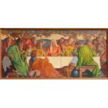ERNEST WALDRON WEST (1904-1994). 'The Last Supper', oil on canvas, 72 x 178 1/2in. The painting is