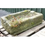 An antique rectangular stone Trough 3ft W x 1ft 9in D x 10 1/2in H