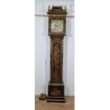 A Georgian lacquered Longcase Clock, C.1720, by Daniel Delander having running duration of one