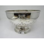 A Victorian silver Rose Bowl with ribbons and swags above spiral fluting, London 1897, 10 3/4in