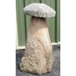 An antique sandstone Staddle Stone 3ft 6in H x 1ft 8in D