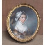 ATTRIBUTED TO JOHN RAPHAEL SMITH (1752-1812). Portrait of a Lady, said to be Hannah More, quarter-