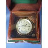 A brass marine Chronometer by Thomas Mercer, St Albans, with silvered dial with Roman numerals and