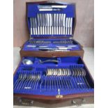 A Canteen of Cutlery for twelve with dog nose finials, includes Table and Dessert Forks and