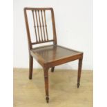 A George VI Coronation Chair by Hands & Sons Ltd, in beech with bar back, solid seat on turned front