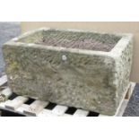 An antique rectangular stone Trough 2ft 7in W x 1ft 7in D x 1ft 3in H
