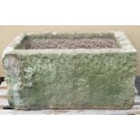 An antique rectangular stone Trough 2ft 6in W x 1ft 7in D x 1ft 3in H