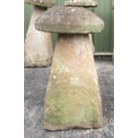 An antique sandstone Staddle Stone 2ft 8in H x 1ft 8in D