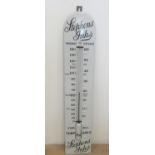 A large enamel Stephens Inks Advertising Thermometer, 5ft high, 12in wide, the thermometer intact,