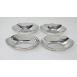 Four George V silver oval Dishes with shaped beaded rims, Sheffield 1926, 442gms