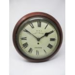 A 19th Century Wall Clock with circular dial inscribed "M.R.C. Cillett Bland & Co. Croydon, with