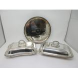 Plated items: Numerous Entree Dishes, Salver, Sauce Boat, Dish Holders, three-division Dish, etc