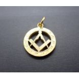 A 15ct gold Masonic Pendant/Fob, approx 6.60gms