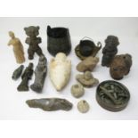 A quantity of Antiquities including terracotta Amphora, Fertility Figures, Egyptian style Figures,