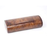 A 19th Century walnut Pipe and Tobacco Box with hinged lid fitted with internal mirror 6in L x 3in W