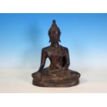 An Eastern bronze Figure of a seated Buddha, 12 1/2in H