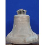 A 19th Century cast bronze Bell 1ft 4in H x 1ft 5in D