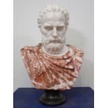 A large marble Bust of a classical gentleman 2ft 6in H