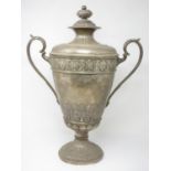 A large Victorian silver two-handled Trophy and Cover, 'ICI Ltd Accident Prevention Trophy' with