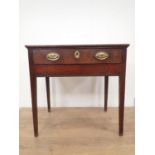 An 18th Century oak Side Table fitted frieze drawer and raised on squared tapering supports, 2ft 5in