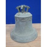 A Victorian cast bronze Bell bearing relief frieze 'Wilson & Midworth 1842' 1ft 2in H x 1ft 1in D