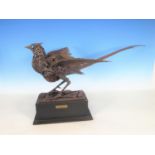 WALENTY PYTEL. A welded steel sculpture of a pheasant on a rectangular base, labelled 'Walenty