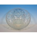 An R Lalique circular Bowl with tear drop moulded design, marked R LALIQUE. FRANCE 8 in Diam