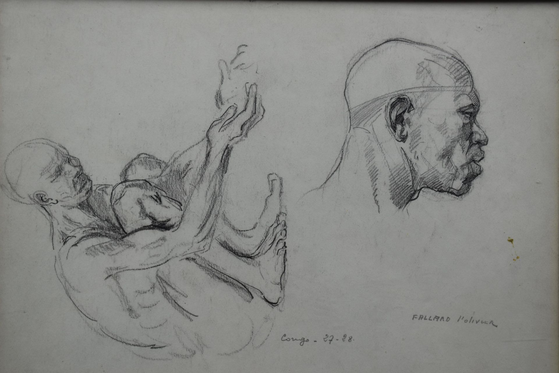 Fernand ALLARD L' OLIVIER (1883-1933). Africanist study in pencil located in the Congo in 1927-28. F - Bild 3 aus 5
