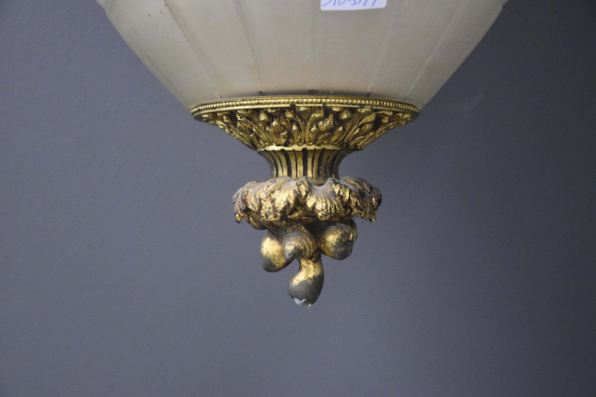  Lantern of hall in bronze and frosted glass. Height : 80 cm. - Bild 2 aus 2