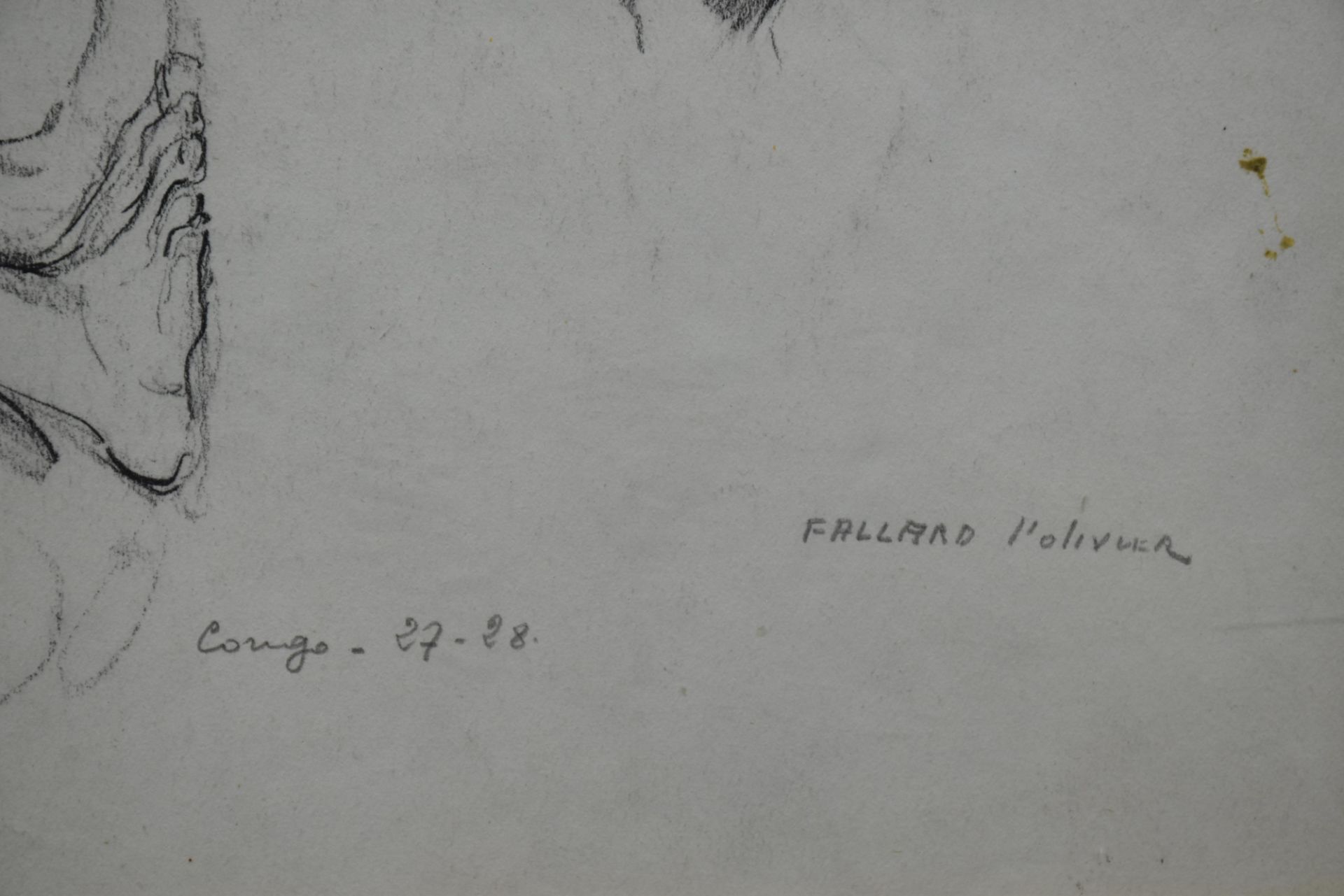 Fernand ALLARD L' OLIVIER (1883-1933). Africanist study in pencil located in the Congo in 1927-28. F - Bild 4 aus 5