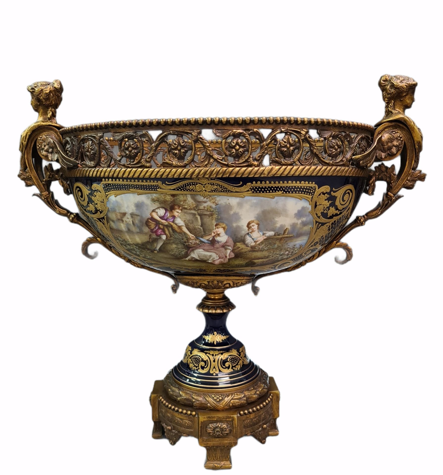 Impressive French porcelain set in the Sèvres style richly decorated with bronzes. In the Napoleon I - Image 9 of 27