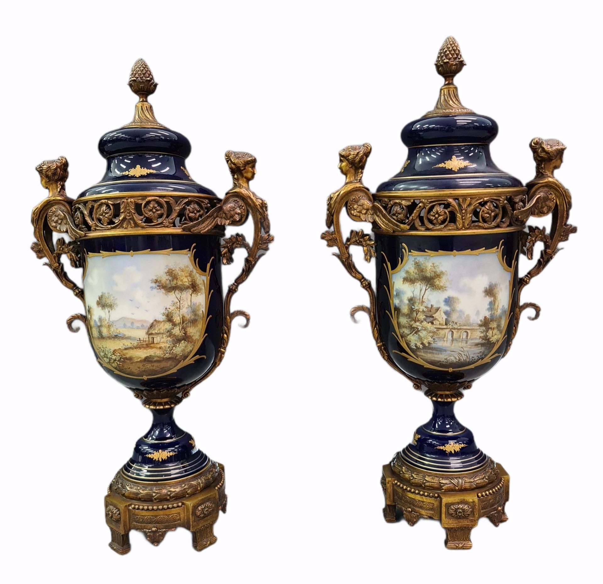 Impressive French porcelain set in the Sèvres style richly decorated with bronzes. In the Napoleon I - Image 2 of 27