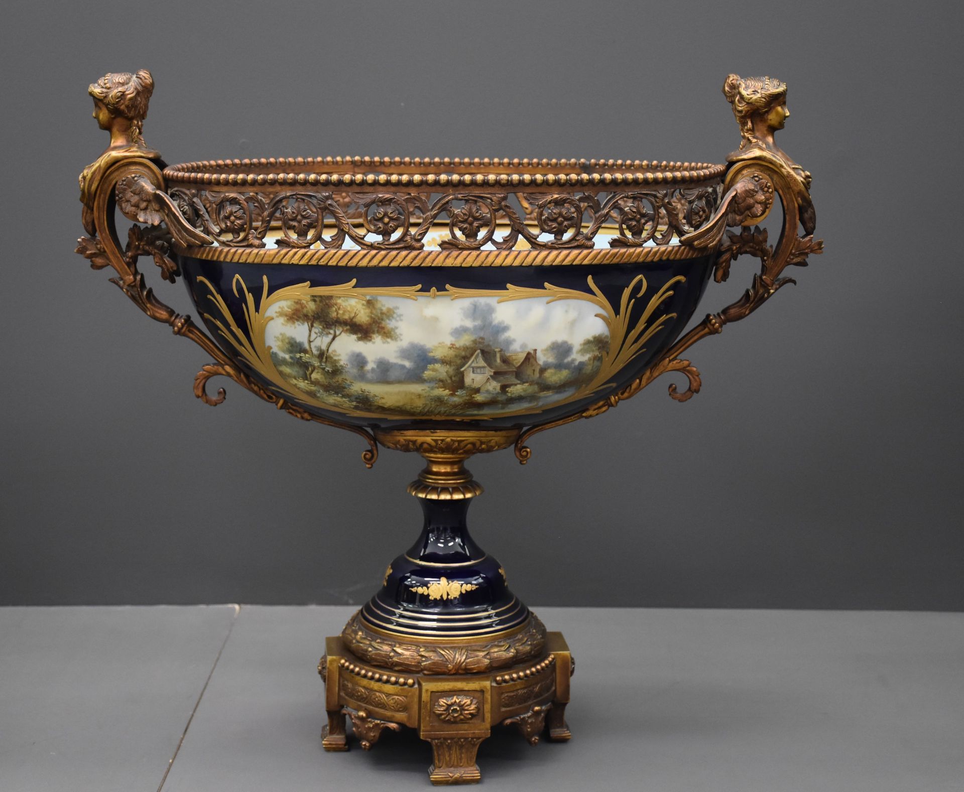 Impressive French porcelain set in the Sèvres style richly decorated with bronzes. In the Napoleon I - Image 12 of 27
