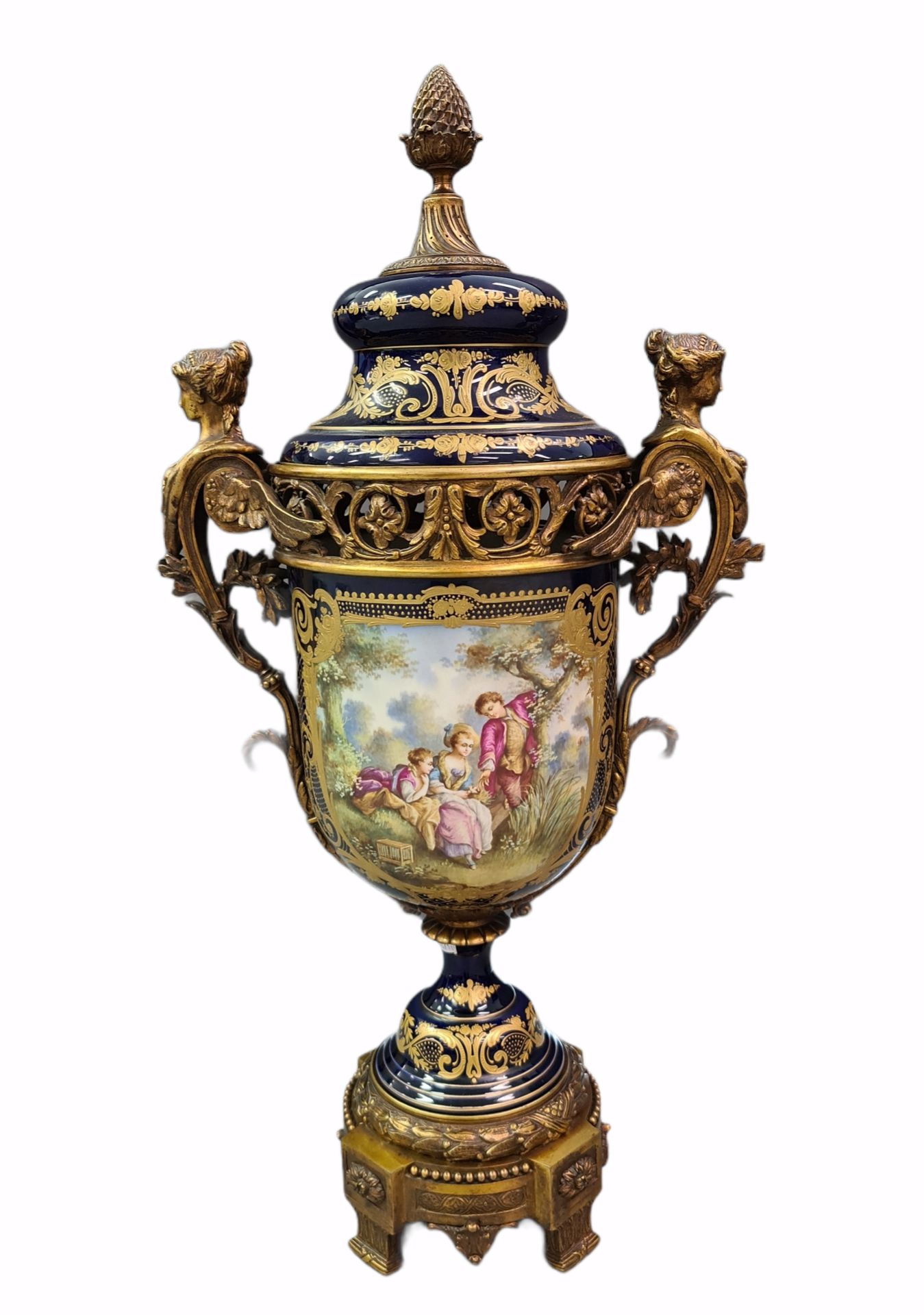 Impressive French porcelain set in the Sèvres style richly decorated with bronzes. In the Napoleon I - Image 17 of 27