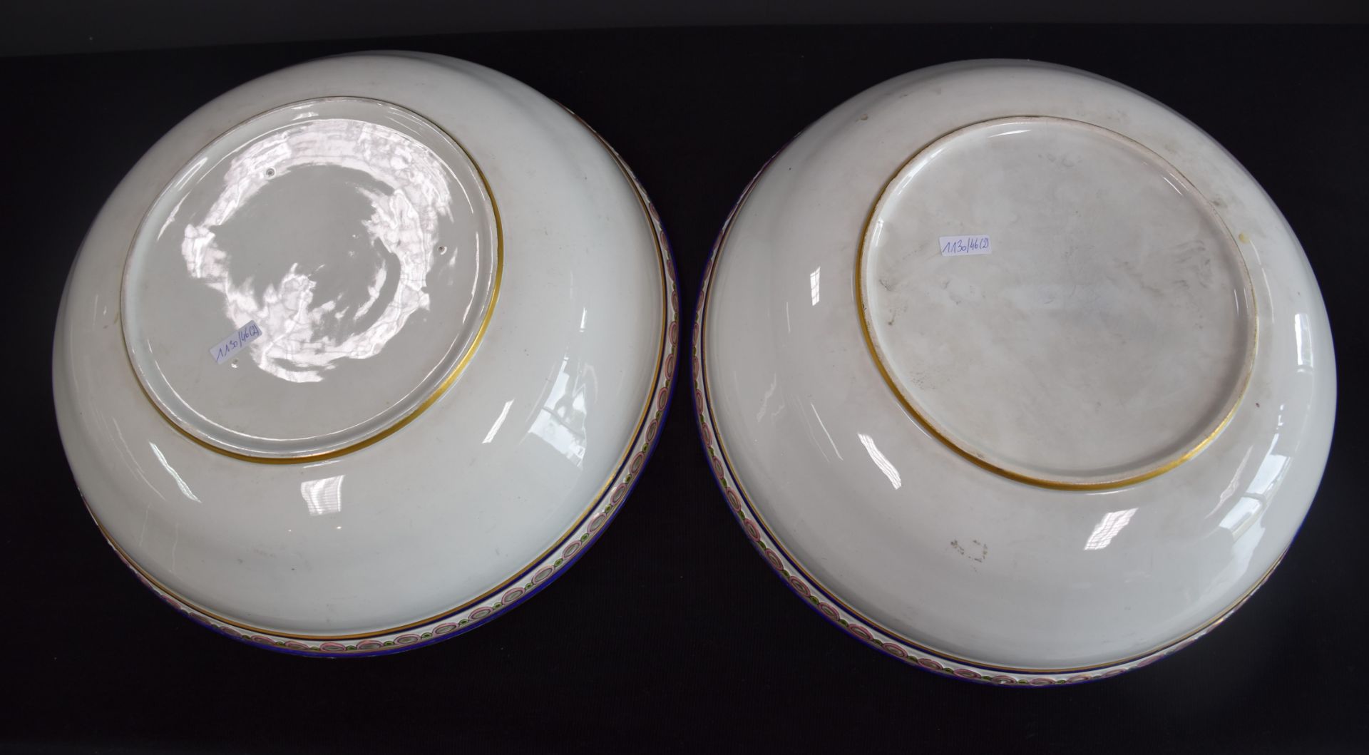 Eugene POITEVIN (for Sèvres ? or in the taste). Important pair of basins with romantic decoration of - Image 7 of 7