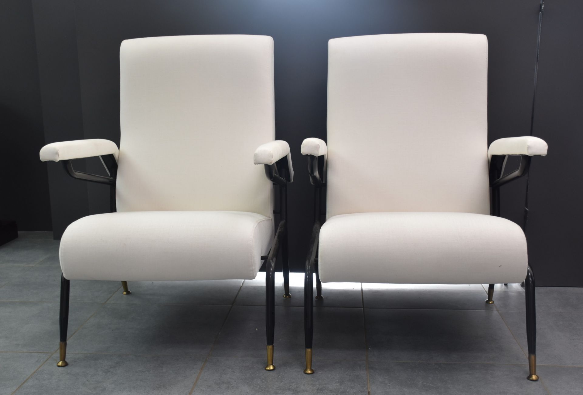 Pair of vintage armchairs circa 1950, restored. - Image 2 of 6