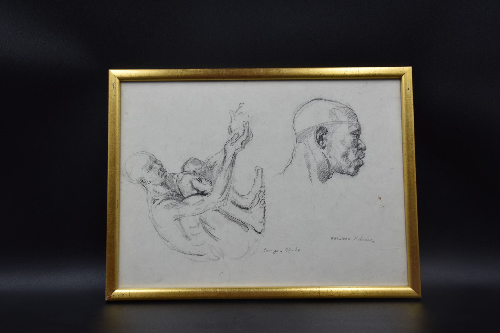 Fernand ALLARD L' OLIVIER (1883-1933). Africanist study in pencil located in the Congo in 1927-28. F - Bild 2 aus 5