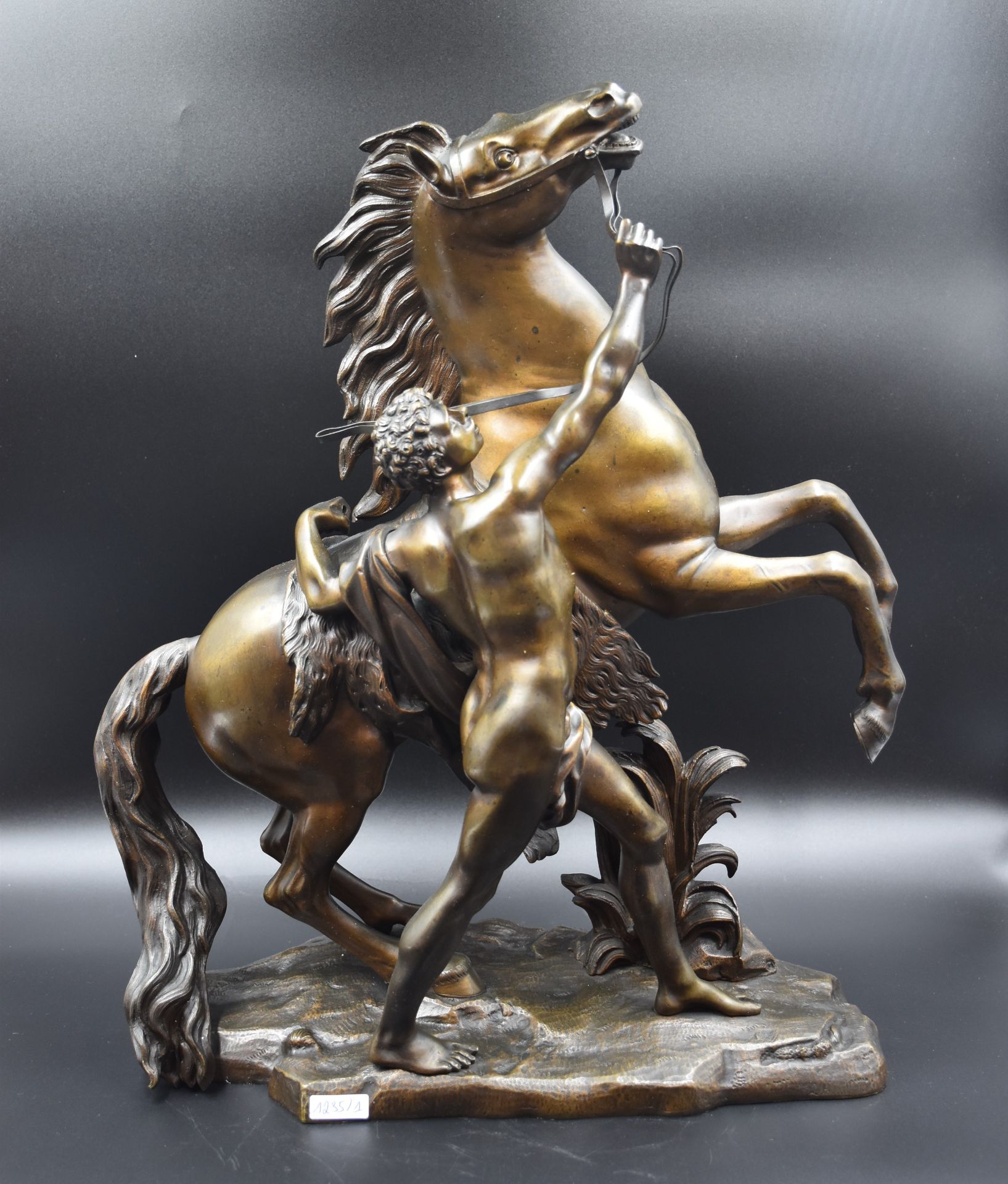 Guillaume COUSTOU, (after). Bronze XIXth century, left pendant of the horses of Marly. Height : 52