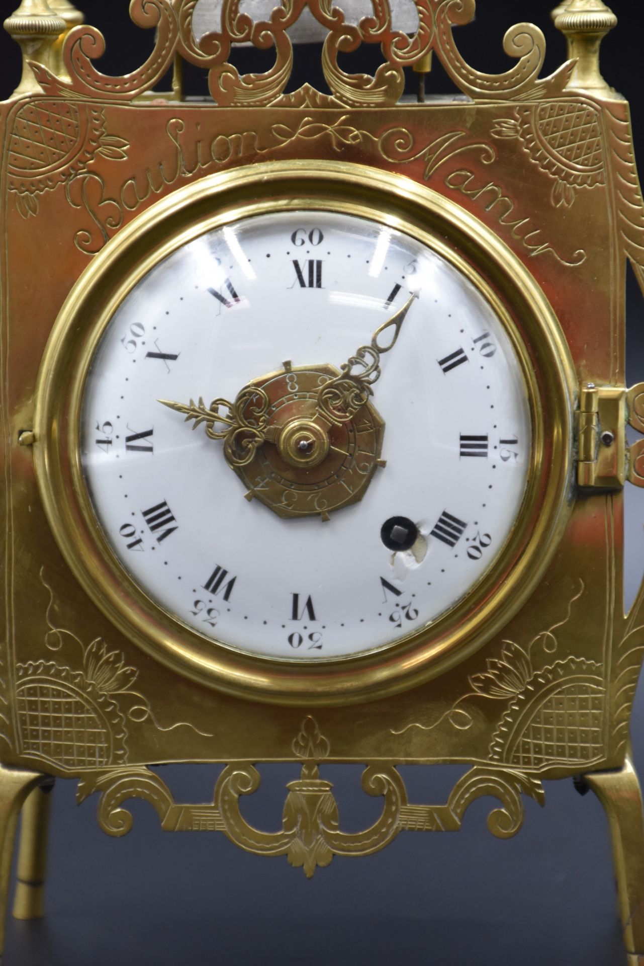 Small capucine clock XVIIIth century. Beaulion in Namur. Height : 23 cm. - Image 2 of 5