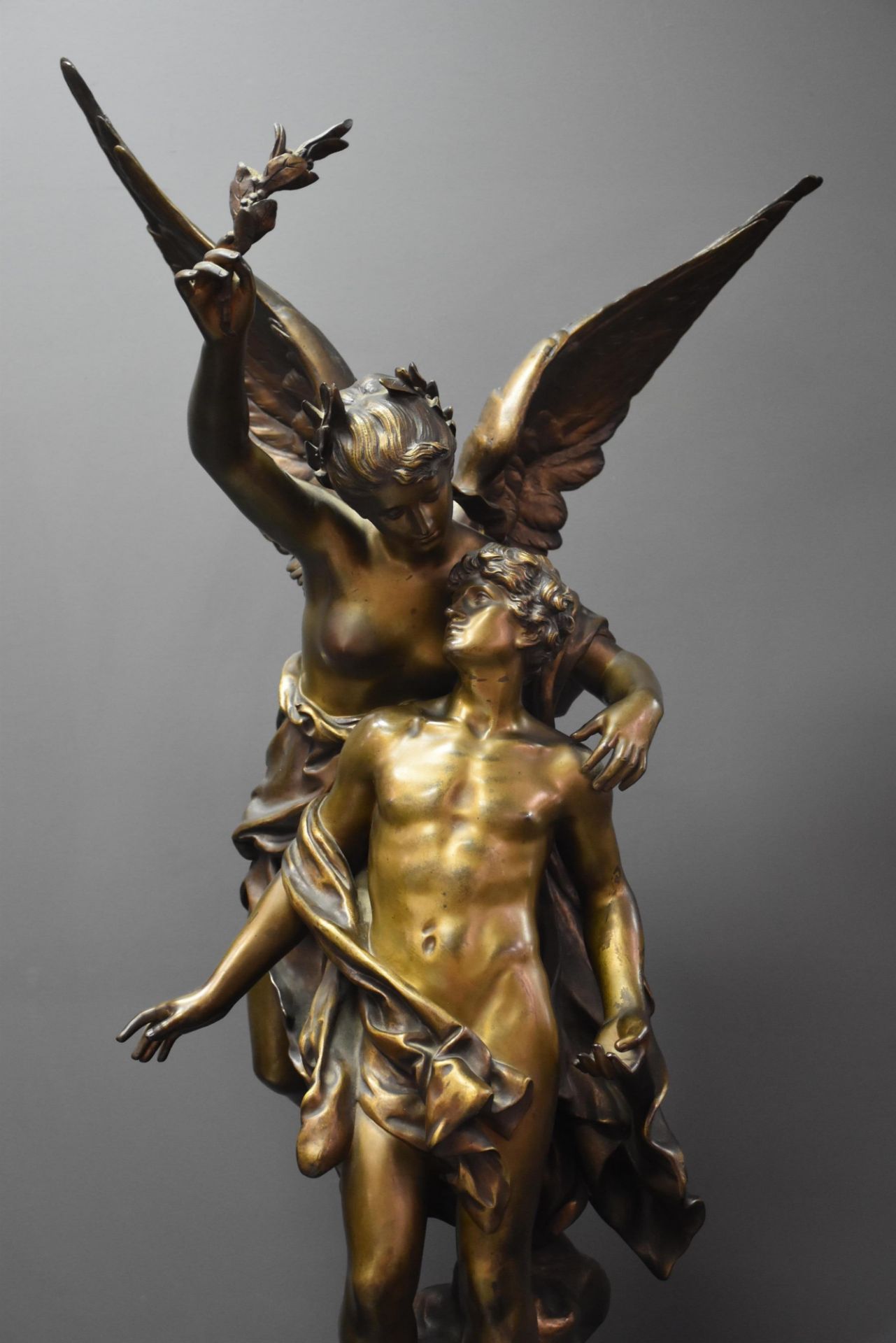 Mathurin MOREAU (1822-1912). Imposing allegorical bronze with medal patina. Mention "Hors concours". - Image 2 of 4