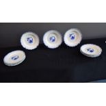 Set of 12 plates (6 hollow and 6 flat) in porcelain of Tournai with Ronda décor.