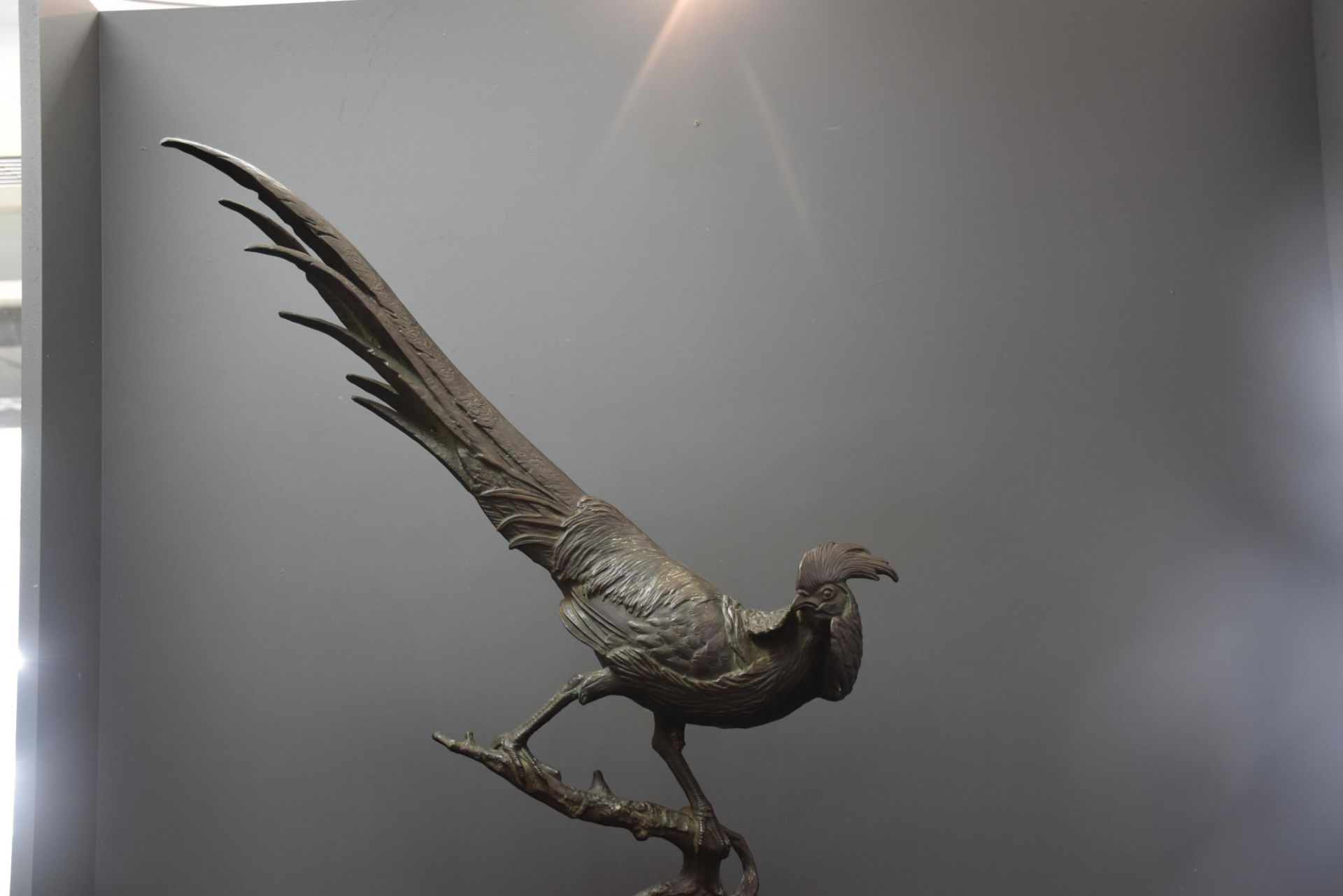 Anton BUSCHELBERGER (1869-1934) Hunting bronze, pheasant balanced on a branch. Height: 72,5 cm. - Image 4 of 4