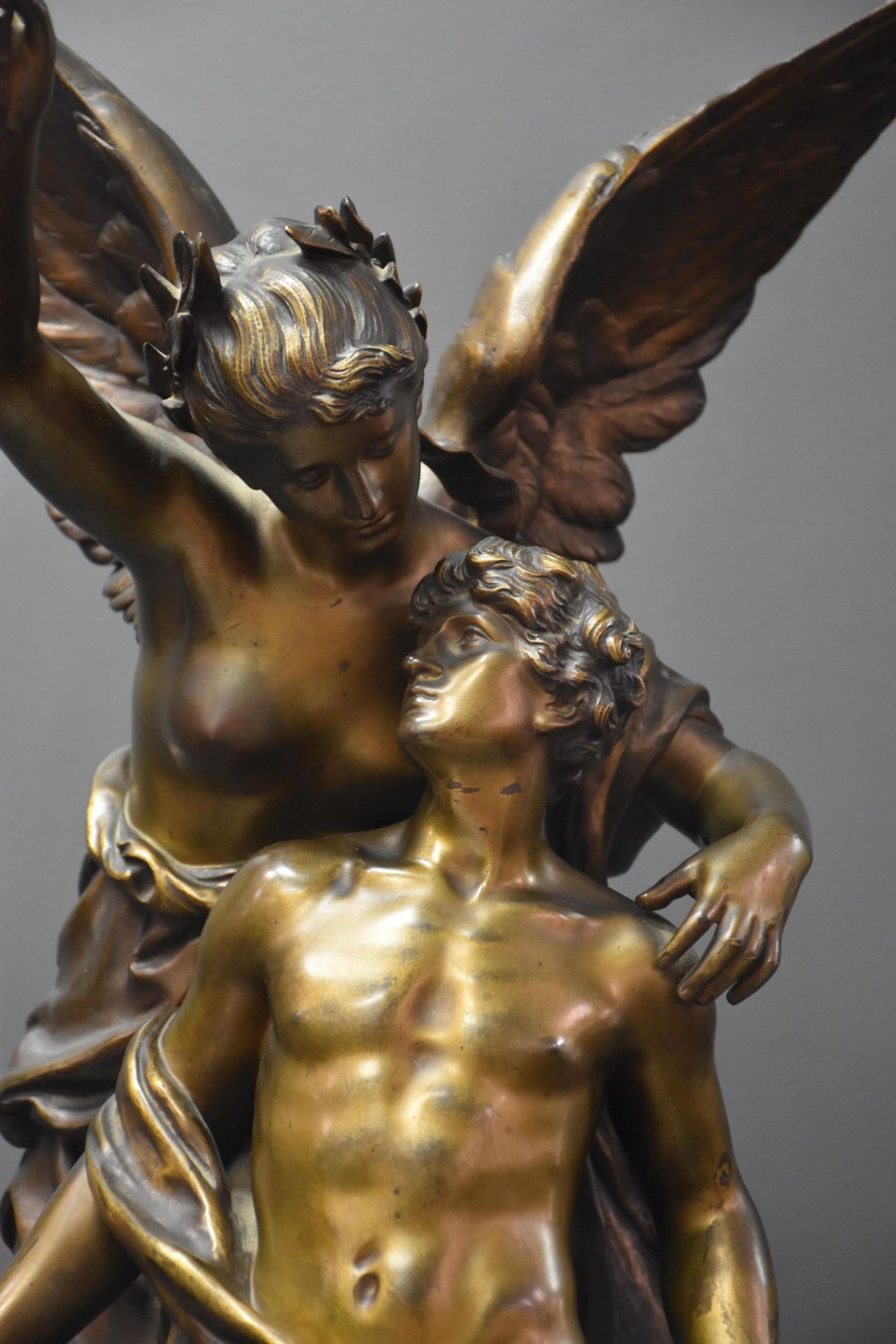 Mathurin MOREAU (1822-1912). Imposing allegorical bronze with medal patina. Mention "Hors concours". - Image 3 of 4