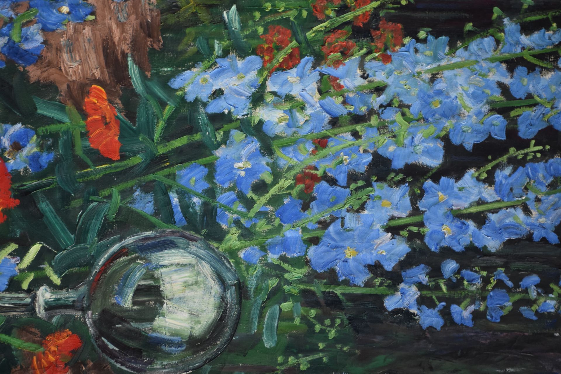 Arnold BALWE (1898-1983) Oil on canvas. The delphiniums at the entrance of the garden. Resale rights - Image 2 of 4