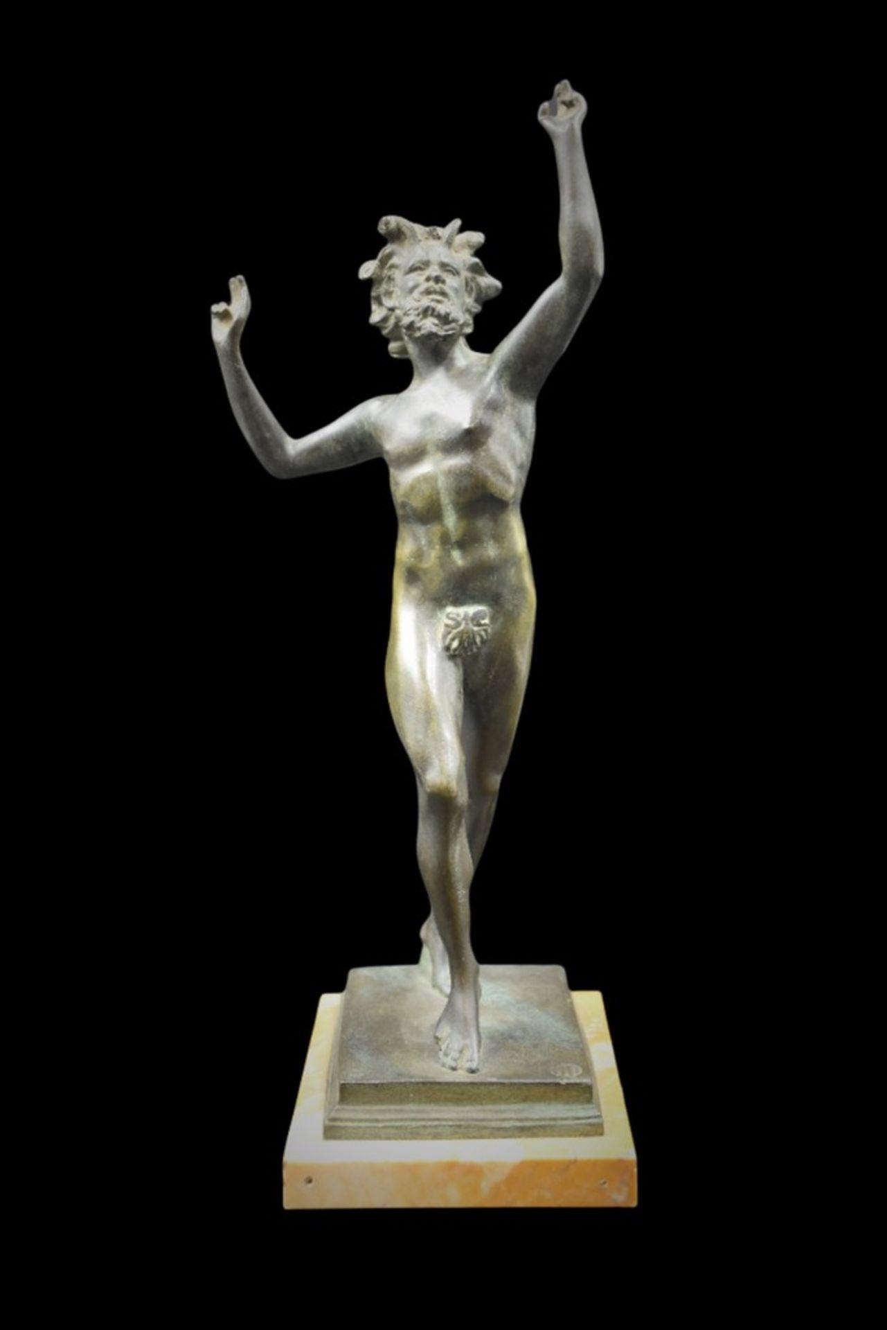 The faun of Pompeii. Bronze proof with green patina, beginning of the 20th century. Editions