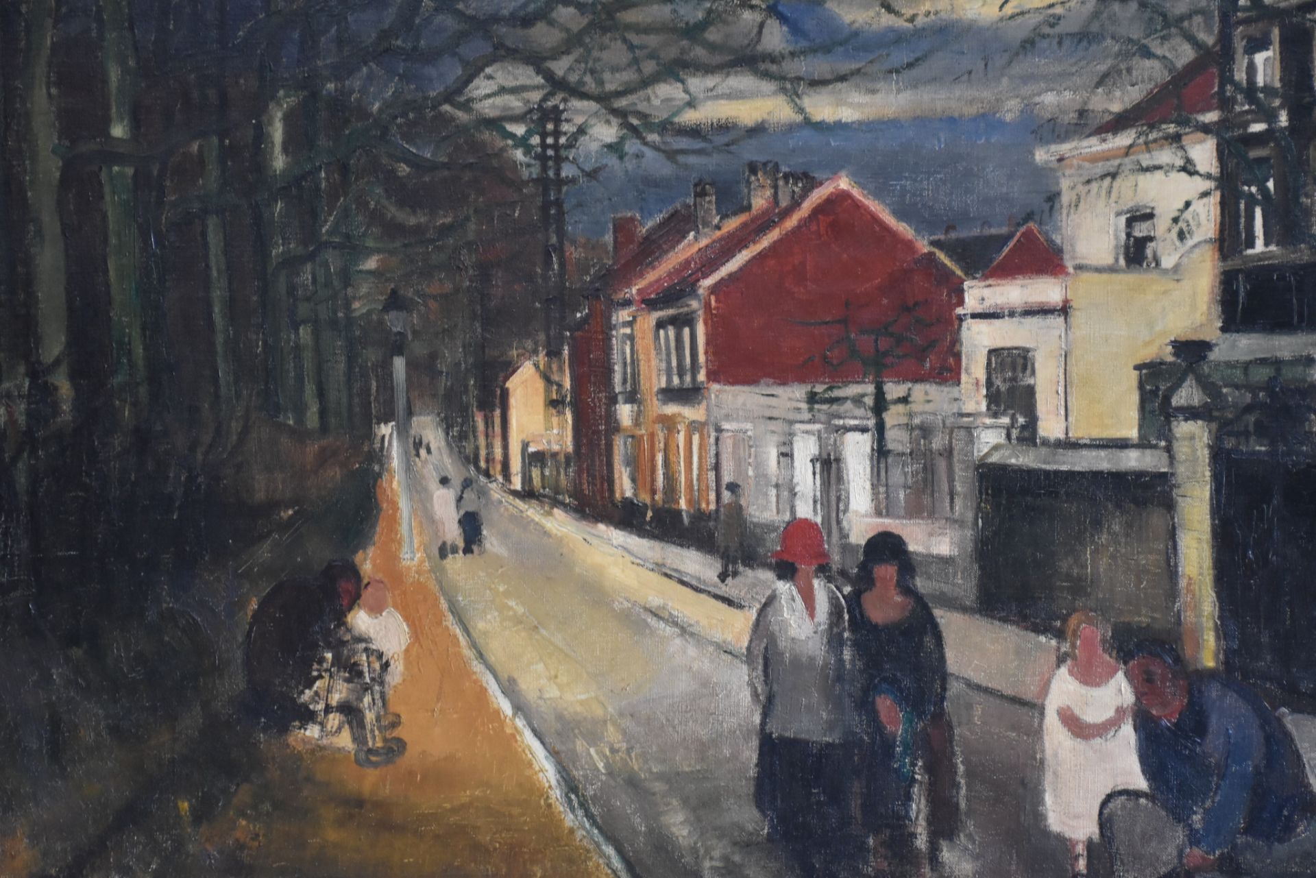 Paul DELVAUX (1897-1994). "Chaussée de Tervuren in Auderghem". Oil on canvas. - Image 4 of 6